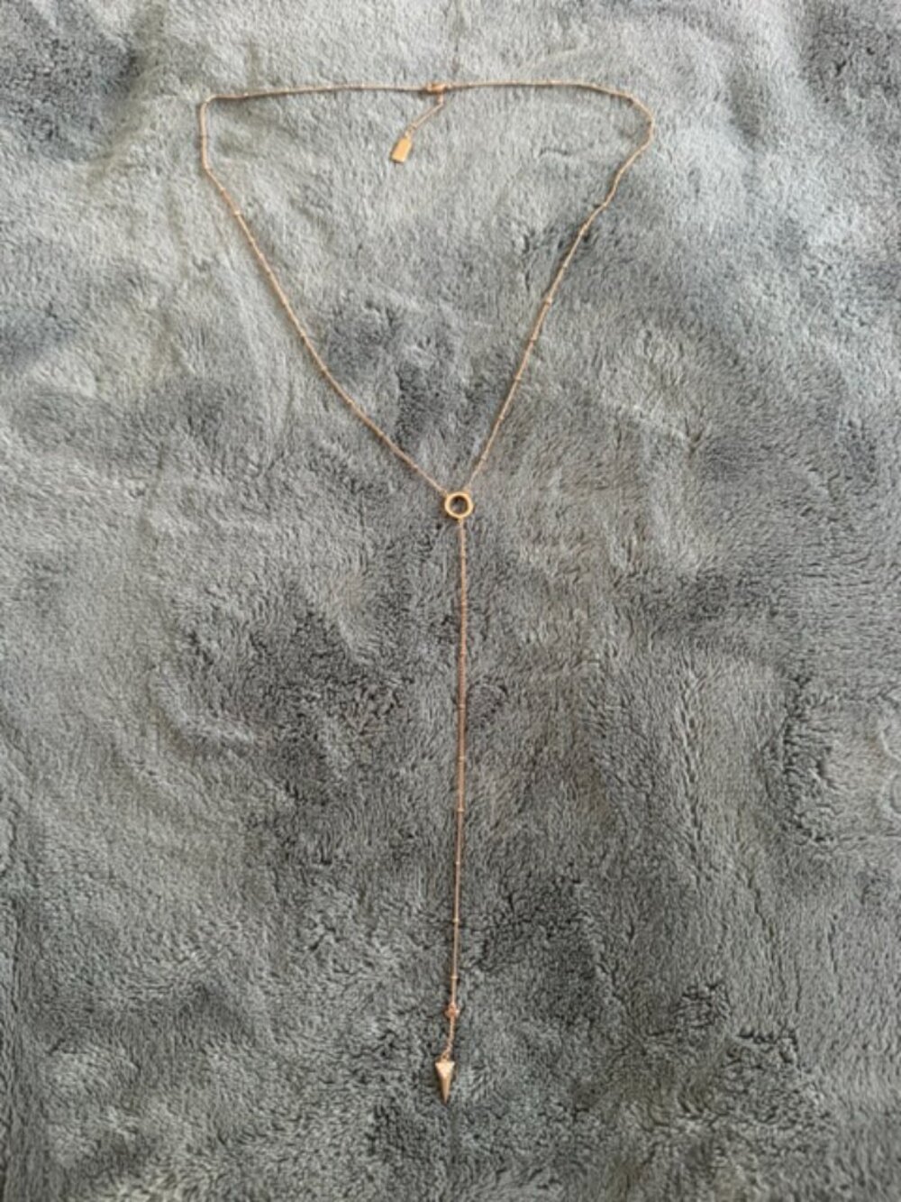 Melanie Auld Beautiful and Delicate Lariat Rose Gold necklace